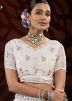 White Embroidered Lehenga Choli In Net