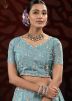 Grey Embroidered Lehenga Choli In Net