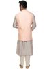 Grey Kurta Pant With Embroidered Nehru Jacket