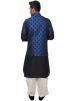 Navy Blue Kurta Salwar Set With Nehru Jacket