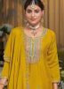 Yellow Embroidered Kurti Style Lehenga In Chiffon
