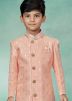 Peach Woven Readymade Kids Indo Western