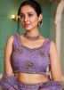 Lavender Net Embroidered Lehenga Choli Set