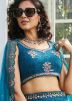 Blue Thread Embroidered Net Lehenga Choli