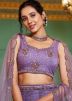 Lavender Net Lehenga Choli In Dori Work