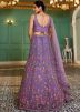 Lavender Net Lehenga Choli In Dori Work