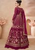 Pink Embroidered Chiffon Slit Kurti Style Lehenga