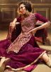 Magenta Embroidered Net Pakistani Gharara Suit