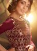 Maroon Net Embroidered Gharara Suit With Dupatta