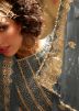 Grey Embroidered Net Pakistani Gharara Suit