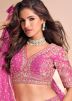 Readymade Pink Zari Woven Lehenga Choli In Viscose