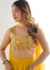 Yellow Embroidered Lehenga Choli In Georgette