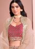 Red Sequins Work Lehenga Choli In Art Silk