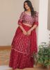 Readymade Maroon Embellished Lehenga Choli In Georgette