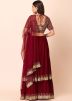 Red Sequin Work Twin Layered Lehenga Choli
