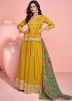 Yellow Embroidered Kurti Style Lehenga Choli