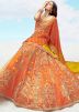 Orange Embroidered Lehenga Choli In Silk