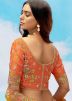 Orange Embroidered Lehenga Choli In Silk