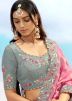Grey Embroidered Lehenga Choli In Silk