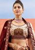 Cream Embroidered Silk Lehenga Choli