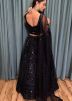Black Dori Work Lehenga Choli In Net