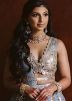 Grey Embellished Lehenga Choli In Net