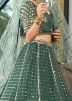 Green Embroidered Georgette Lehenga Choli Set