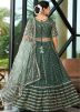 Green Embroidered Georgette Lehenga Choli Set