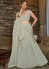 Grey Georgette Embroidered Lehenga Choli