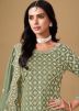 Green Embroidered Kurti Style Lehenga Choli