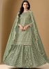 Green Embroidered Kurti Style Lehenga Choli