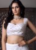 White Embellished Lehenga Choli In Net