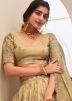 Beige Embroidered Art Silk Lehenga Choli