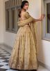 Beige Embroidered Art Silk Lehenga Choli