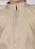 Readymade Cream Color Brocade Kids Dhoti Kurta