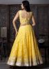 Yellow Thread Embroidered Net Lehenga Choli