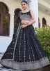 Black Embroidered Lehenga Choli In Silk