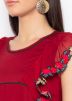 Maroon Readymade Asymmetric Drape Style Kurta Set