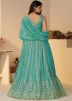 Blue Dori Work Tissue Lehenga Choli Set