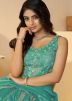 Blue Dori Work Tissue Lehenga Choli Set
