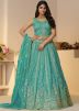 Blue Dori Work Tissue Lehenga Choli Set