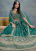Green Embroidered Lehenga Choli In Art Silk