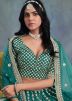Green Embroidered Lehenga Choli In Art Silk