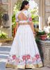 White Embroidered Lehenga Choli In Georgette