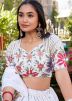 White Embroidered Lehenga Choli In Georgette