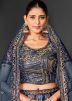 Dark Blue Embellished Lehenga Choli