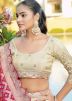 Golden Embroidered Lehenga Choli In Viscose
