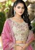 Cream Embroidered Jacquard Lehenga Choli