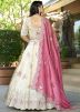 Cream Embroidered Jacquard Lehenga Choli