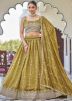 Green Embroidered Lehenga Choli In Art Silk
